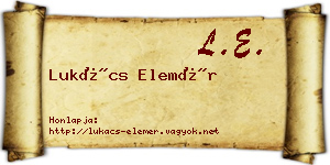 Lukács Elemér névjegykártya